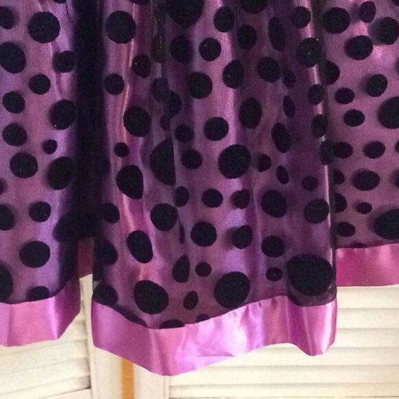 Girls 4T Purple Black Polka dot lined petticoat - Picture 3 of 11